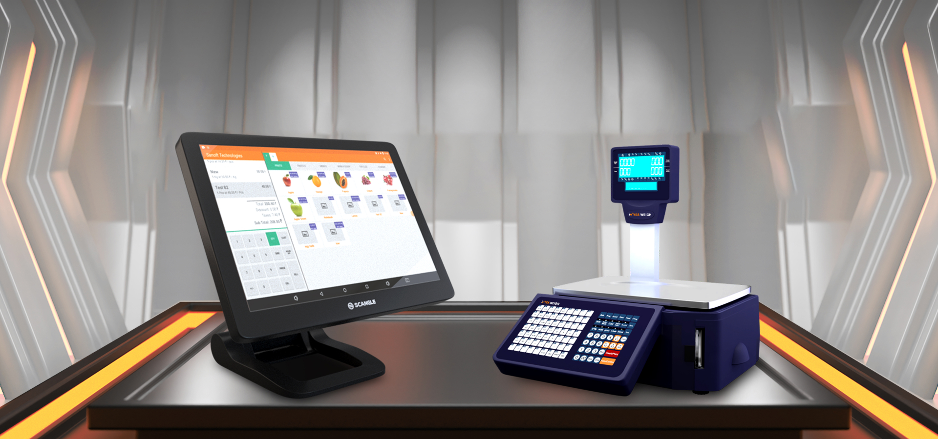 Hand holding a barcode scanner scanning a barcode on a product in a store